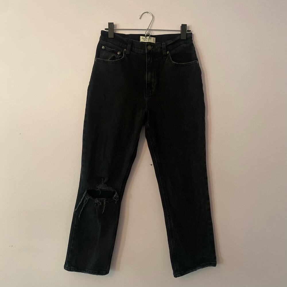 Abercrombie & Fitch Ankle Straight Ultra High Rise Jeans Curve Love 4 / 27 Short